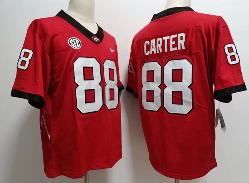 Men Georgia Bulldogs #88 Carter Red 2024 Nike Vapor NCAA Jersey